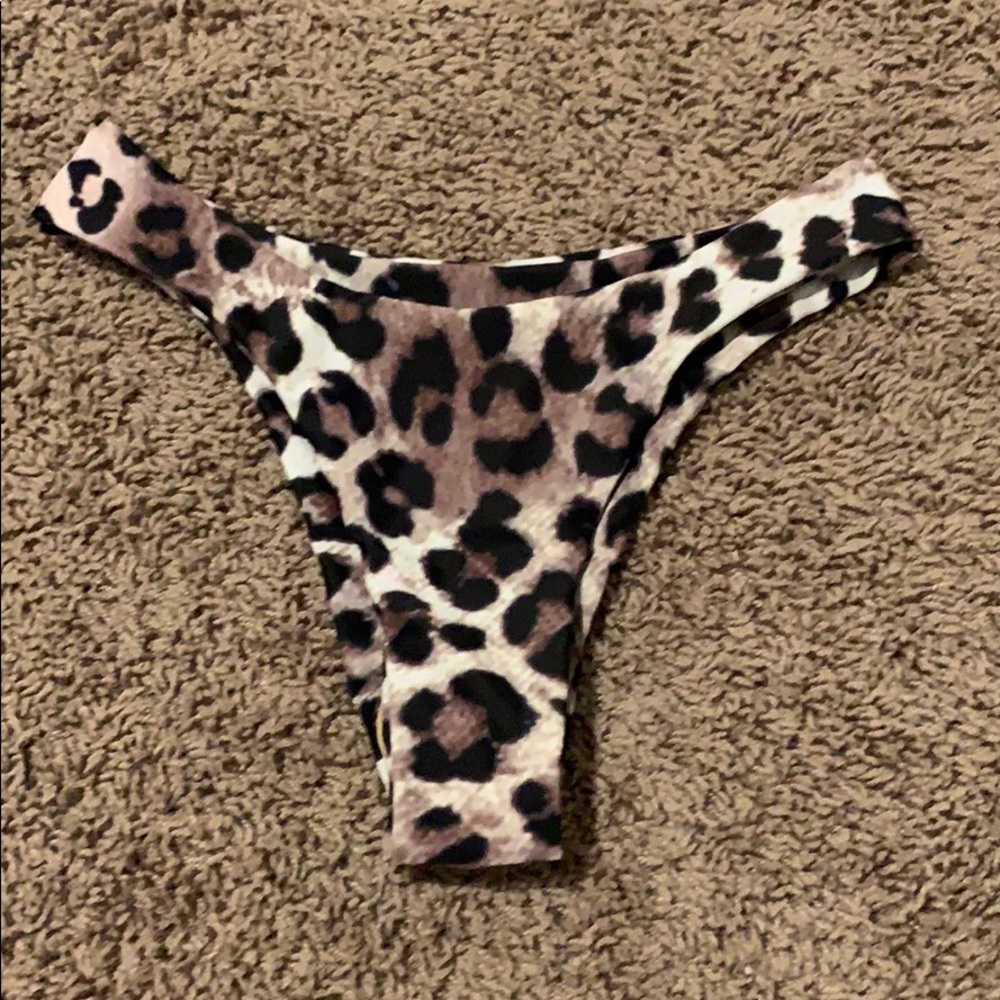 SHEIN leopard high cut bikini bottoms